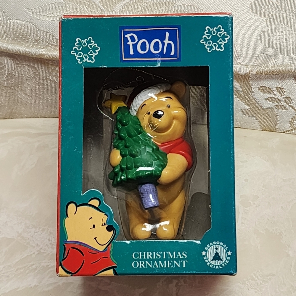 Winnie the Pooh Christmas Ornament DISNEY W/Box Holiday 90s Seasonal